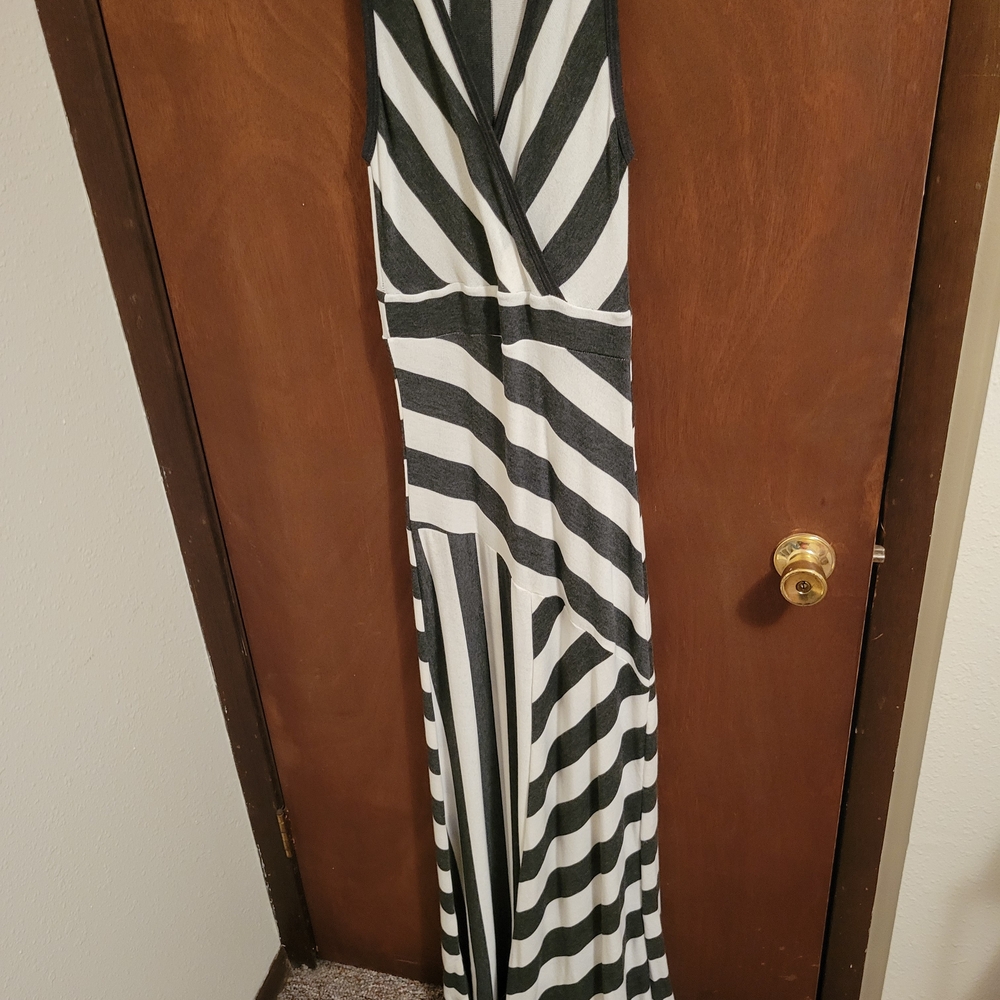 Striped Black and White Maxi Dress